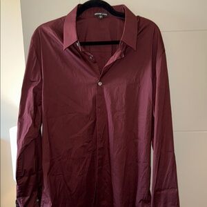 James Perse Burgundy Button-Up Shirt